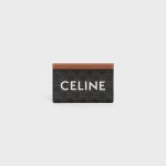 CARD HOLDER IN TRIOMPHE CANVAS WITH CELINE PRINT TAN